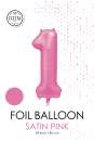 XXL Folienballon Zahl 1 Satin Rosa